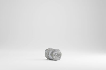 Stone 3d point symbol. Rock textured sign isolated on white background. 3d render.の写真素材