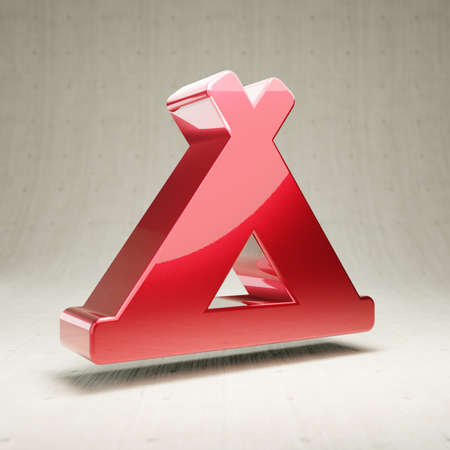 Campground icon. Red glossy metallic Campground symbol isolated on white concrete background.