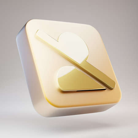 Blocked User icon. Golden Blocked User symbol on matte gold plate. 3D rendered Social Media Icon.の写真素材