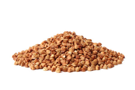 raw buckwheat isolated on white.の写真素材
