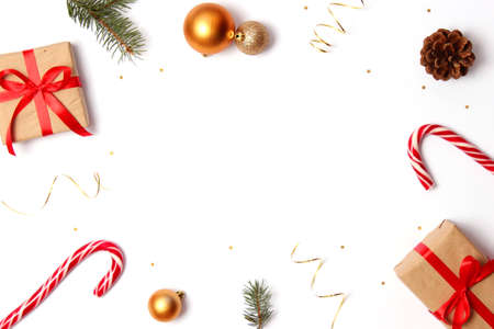 Christmas background in the style of minimalism on a light background