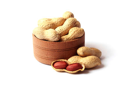 peanuts on a light background close-upの写真素材