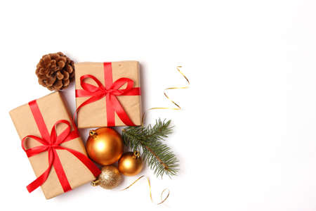 Christmas background in the style of minimalism on a light backgroundの写真素材