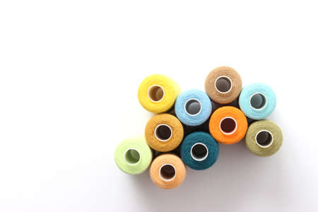 Threads for sewing and needlework close-up. Sewing accessoriesの写真素材
