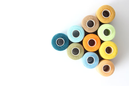 Threads for sewing and needlework close-up. Sewing accessoriesの写真素材
