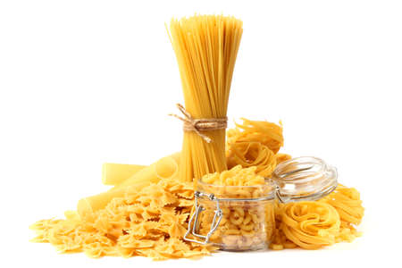 Different types of pasta close-up.の写真素材