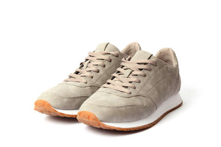 mens sneakers isolated on white. mens footwear.の写真素材
