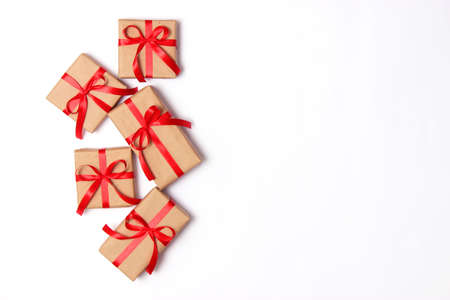 Christmas background in the style of minimalism on a light backgroundの写真素材
