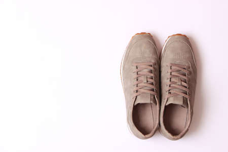 mens sneakers isolated on white. mens footwear.の写真素材