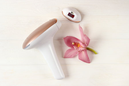 a set of different tools for home hair removal.の写真素材