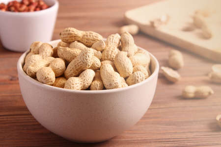 peanuts on a light background close-upの写真素材