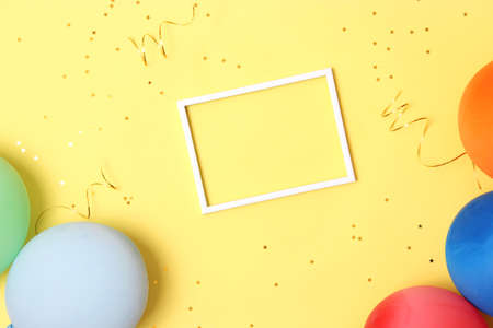 festive birthday background on colored background with place for text