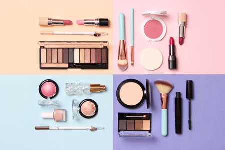 professional makeup tools. Makeup products. A set of various products for makeupの写真素材