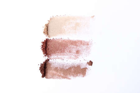 Eye shadow strokes on white background