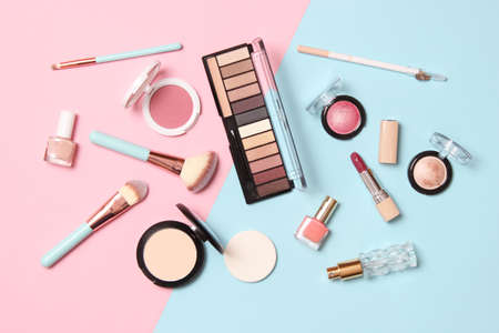 professional makeup tools. Makeup products. A set of various products for makeupの写真素材