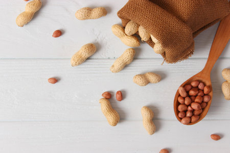 peanuts on a light background close-up