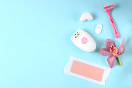 a set of different tools for home hair removal.