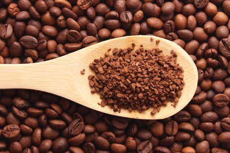 roasted coffee beans close upの写真素材