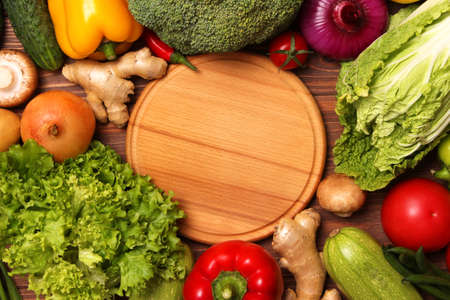 Set of different fresh vegetables close-up. Healthy eatingの写真素材