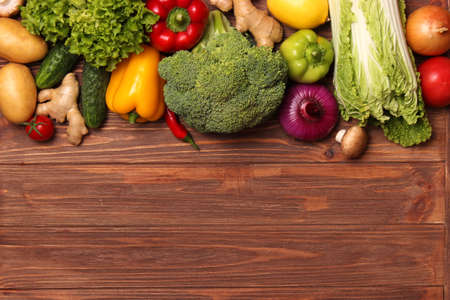 Set of different fresh vegetables close-up. Healthy eatingの写真素材