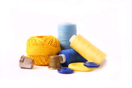 sewing threads on a white background, set