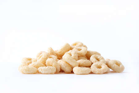 Cereal isolated on white. Dry breakfast