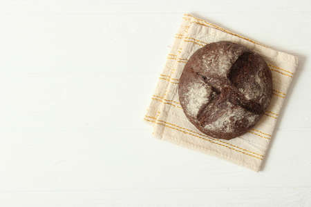 freshly baked bread on the table.の写真素材