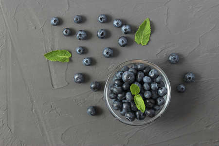 blueberries on the table top view.の写真素材
