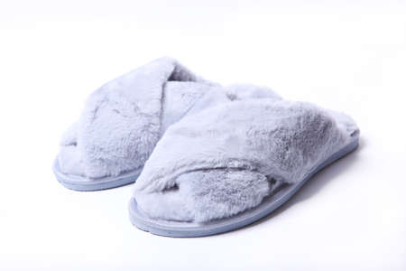 Home slippers close-up top view.の写真素材
