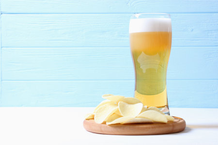 beer and snacks on the table. Beer snacks.の写真素材