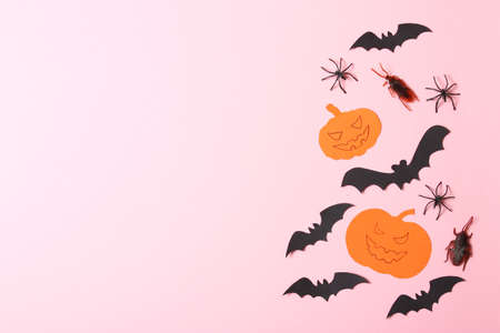 Halloween holiday background top view. Place for textの写真素材