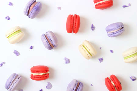 macaroon cakes on a white background.