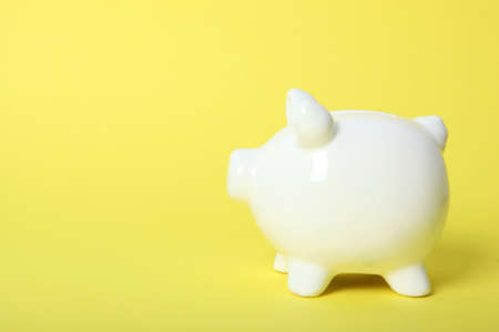 piggy piggy bank on a colored background. The concept of saving money.の写真素材