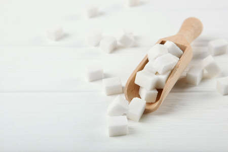white sugar on the tableの写真素材