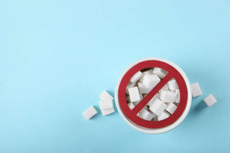 Diabetes mellitus concept. Minimalism, top view, place for text.