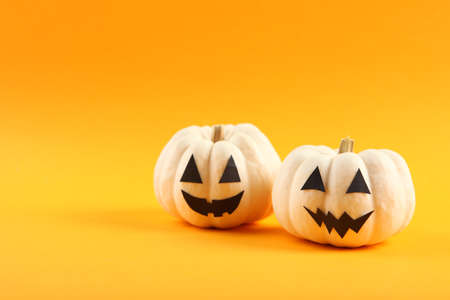 Halloween background with gingerbread and other sweets with place for textの写真素材