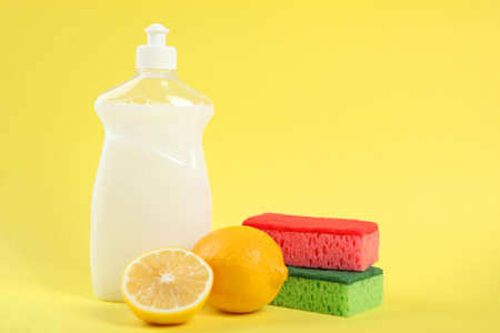 dishwashing liquid on the table. minimalism, space for text
