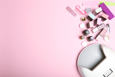 Manicure tools for creating, gel polishes, everything for the treatment of nailsの写真素材