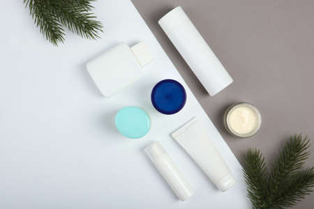 Winter care cosmetics. Skin care, skin hydrationの写真素材