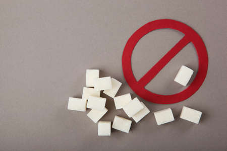 Diabetes mellitus concept. Minimalism, top view, place for text.