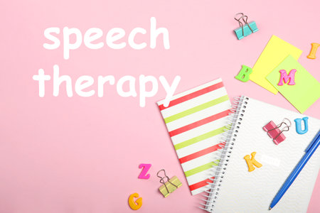 Composition on the topic of speech therapy. speech problemsの写真素材