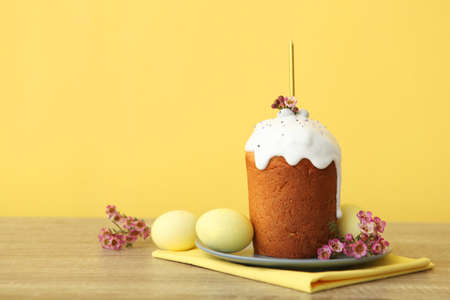 Traditional easter cake on the table. Traditional treats for Easter.