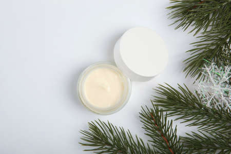 Winter care cosmetics. Skin care, skin hydrationの写真素材