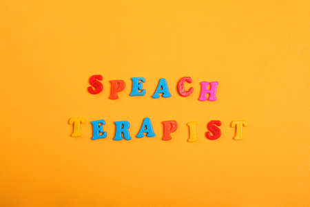 Composition on the topic of speech therapy. speech problemsの写真素材
