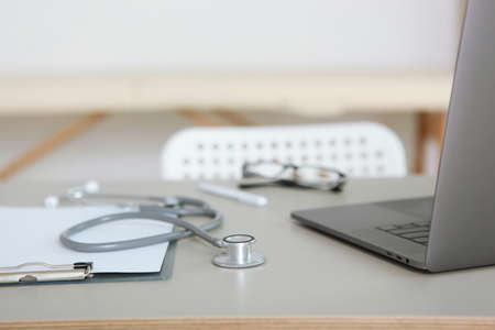 doctors office with couch and work table. Doctors workplaceの写真素材
