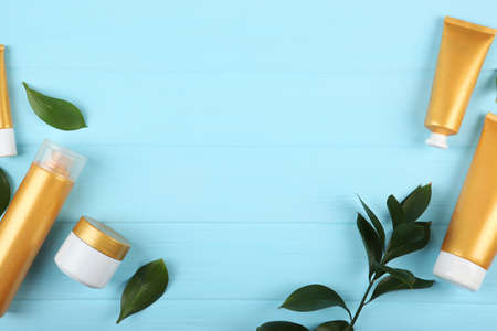 a set of beauty products for skin or hair care. Taking care of the bodyの写真素材