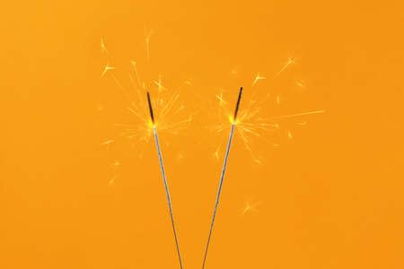 Bengal fire on a colored background.