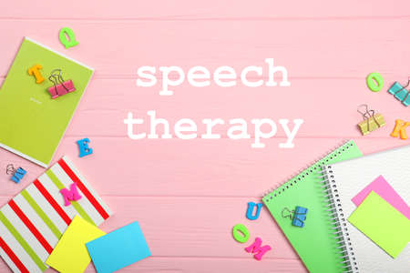 Composition on the topic of speech therapy. speech problemsの写真素材