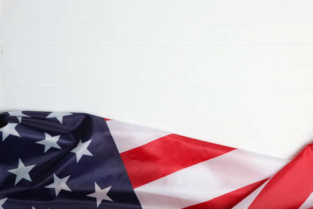 Fabric flag of america top view.の写真素材