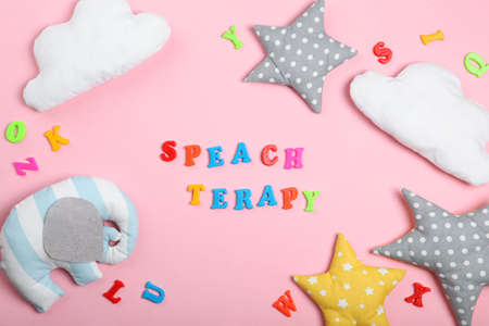 Composition on the topic of speech therapy. speech problemsの写真素材